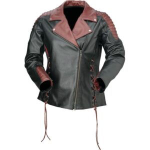Women's Combiner Leather Jacket